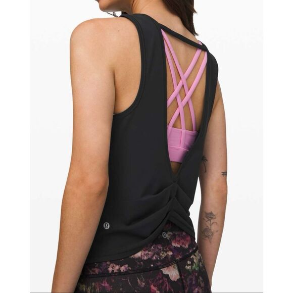 Lululemon size 6 Deep Stretch Tank black athletic active wear top shirt - Picture 2 of 13